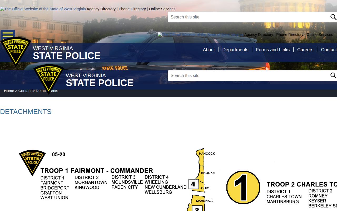 Braxton County Sutton WVSP booking-record contact source